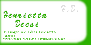 henrietta decsi business card